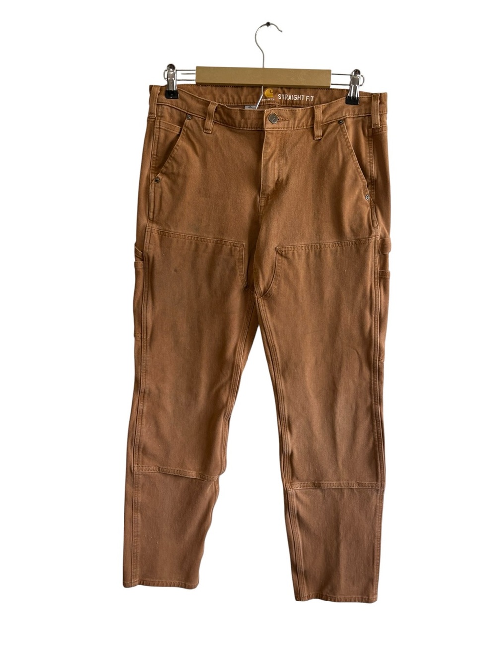 Carhartt Women’s 12 Tall Straight Fit Tan Double Knee Jeans Western Workwear